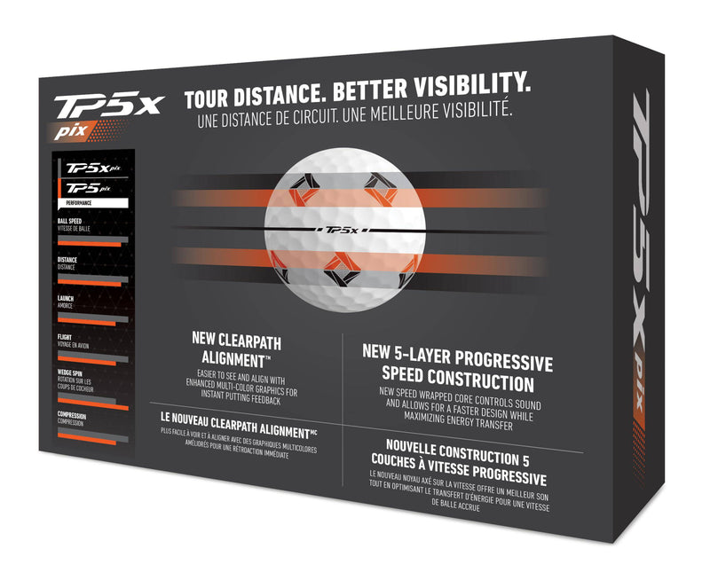 TaylorMade TM24 TP5x pix Golf Balls 12 Ball Pack White - Golf Gift