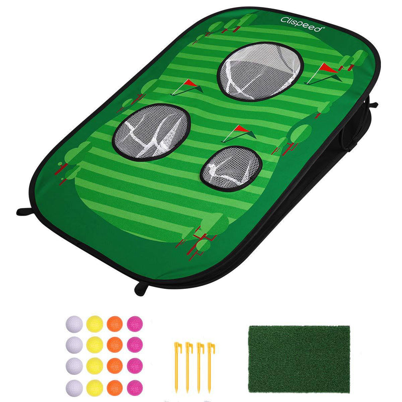 CLISPEED Backyard Golf Game Set Pop Up Golfing Chipping Net Includes 16 Training Balls,1 Hitting Mat and 4 Stakes - Golf Gift