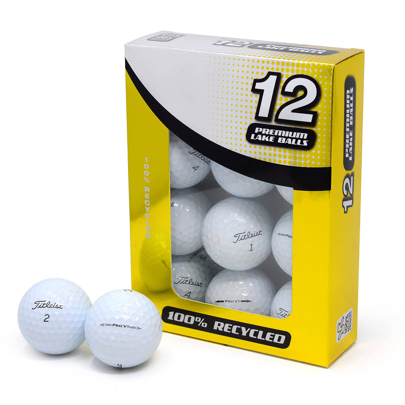 Second Chance Titleist Pro V1 Grade A Lake Golf Balls - White, Pack of 12 - Golf Gift