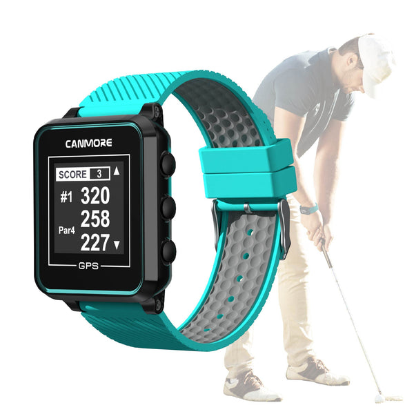 CANMORE TW356 Golf GPS Watch for Men and Women, Free Update 41,000+ Preloaded Courses Worldwide, High Contrast LCD Display, Upgrade IC Chip, Lightweight Essential Accessory for Golfers, Turquoise - Golf Gift