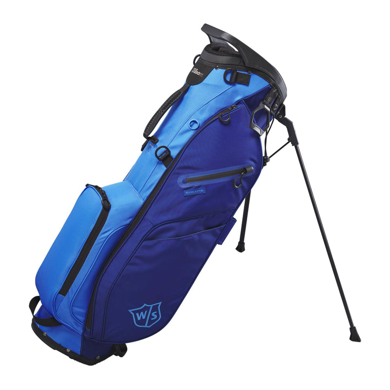 Wilson Staff Golf Bag, EXO Lite Stand Bag, Carrying/Trolley Bag, 4 Compartments for Various Irons, Dark Blue/Light Blue - Golf Gift