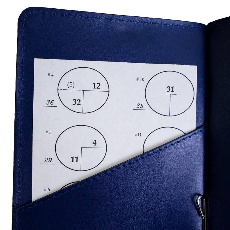 Callaway Golf Leather Bi-Fold Scorecard Holder - Navy Blue Leather Golf scorecard Holder - Golf Gift