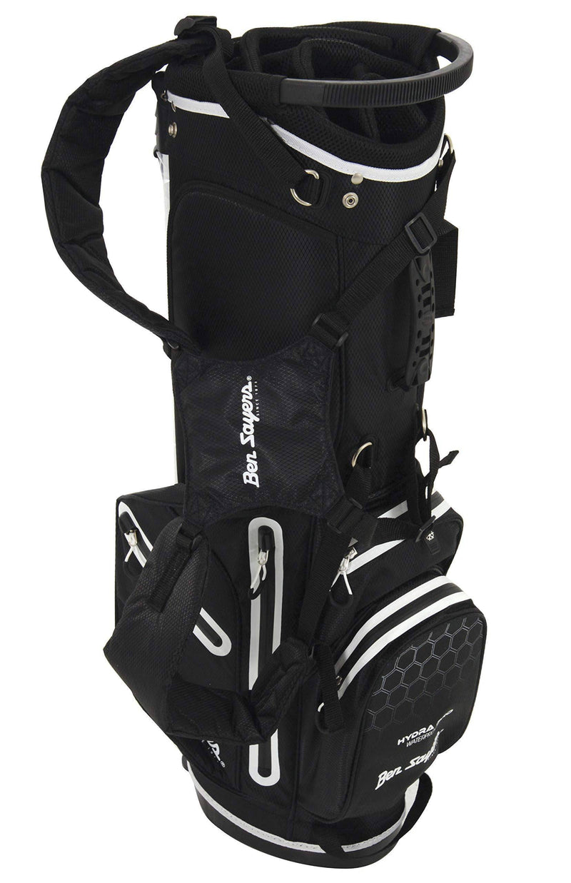 Ben Sayers Unisex Hydra Pro Waterproof Stand Bag, Black and White - Golf Gift