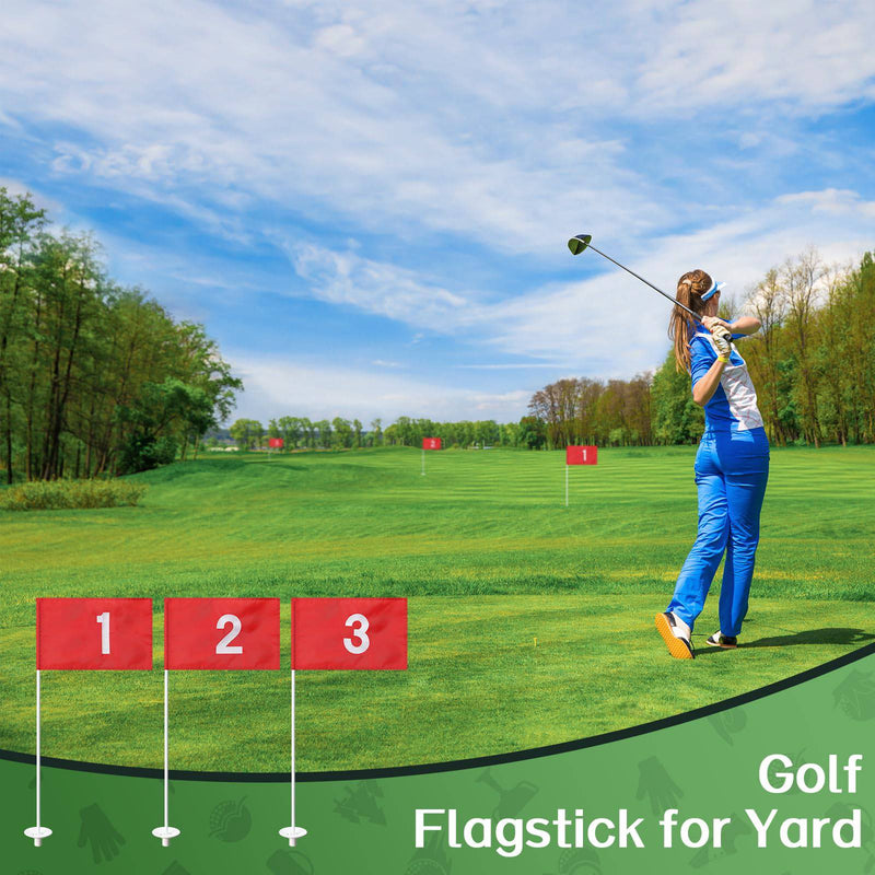 Golf Flag for Putting Green 188cm, Golf Flagstick for Yard Indoor Garden, Mine Golf Pin Flag Pole for Golf Course Practice - Golf Gift