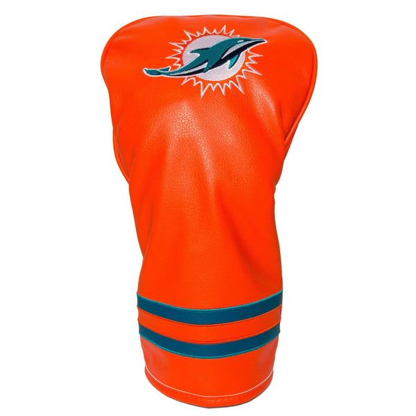 TEAM GOLF NFL Miami Dolphins Vintage Driver Head Cover Vintage Driver Golf Club Headcover, Form Fitting Design, Retro Design & Superb Embroidery - Golf Gift