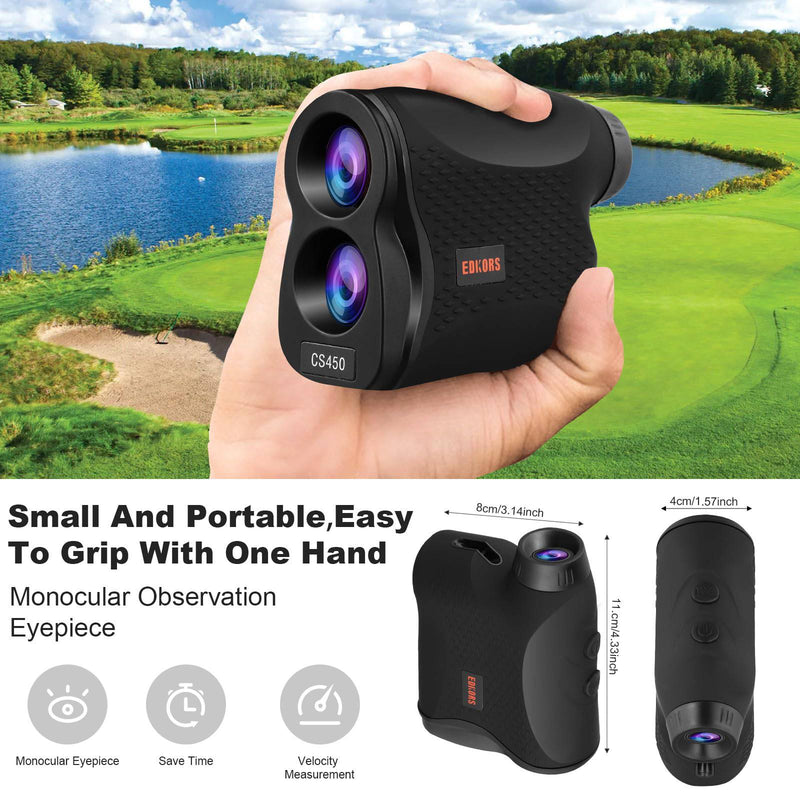 Golf Range Finder, 500 Yards & 4X Magnification Hunting Range Finder, Ranging Speed Measurement Flag Pole Locking Fog Mode, Clear Lenses, Optical Measurement, Golf Accessories - Golf Gift