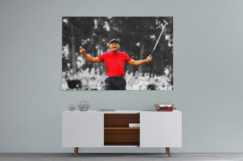 Tiger Woods American Golfer 2019 Masters Champion Gallery Framed Canvas Art Picture Print - Golf Gift