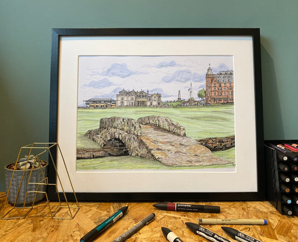 St Andrews Golf Course - British Open Golf - Swilken Bridge - Golf Fans - Golf Print - Wall Art - Golf Gift