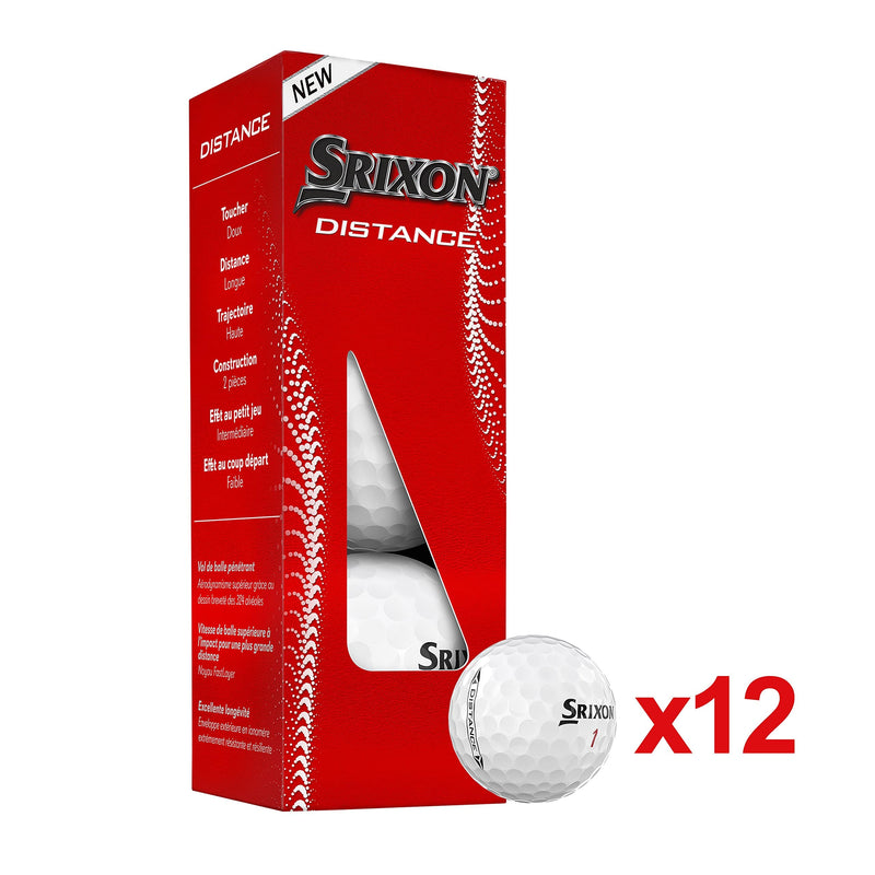 Srixon Distance 10 {NEW MODEL} - Dozen Golf Balls - High Velocity and Responsive Feel - Resistant and Durable - Premium Golf Accessories and Golf Gifts, White - Golf Gift