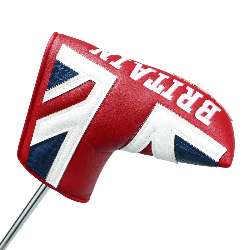 Big Teeth Golf Blade Putter Head Cover UK Flag Pattern Golf Club Protector Magnetic Closure Fit for Scotty Cameron Taylormade Odyssey - Golf Gift