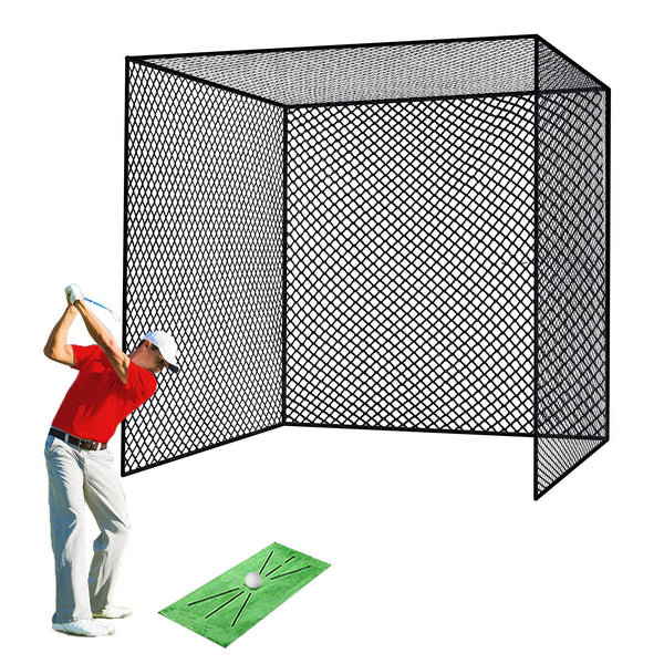 Tongmo Golf Cage Net - 10x10x10ft, Golf Hitting Net and Personal Driving Range for Indoor and Outdoor Practice, Hang for Ceiling, Garage, Basement, or The Frame You Made (10x10x10ft) - Golf Gift