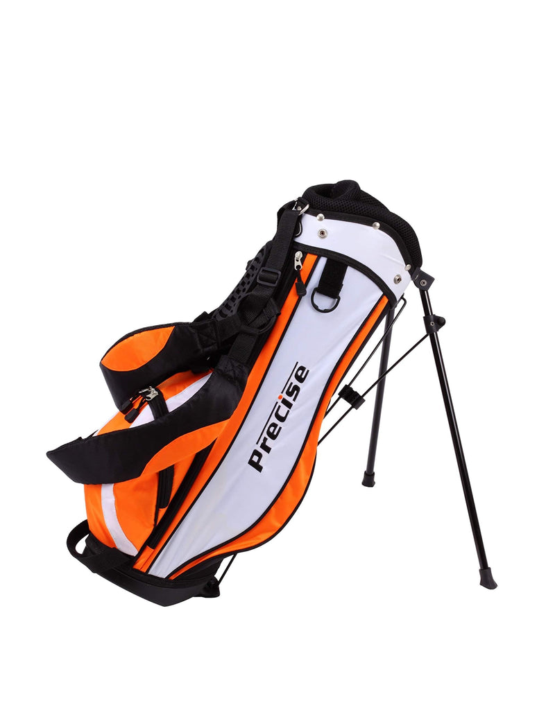 Precise Distinctive Right Handed Junior Golf Club Set for Age 3 to 5 (Height 3' to 3'8") Set Includes: Driver (15"), Hybrid Wood (22*), 7 Iron, Putter, Bonus Stand Bag & 2 Headcovers - Golf Gift