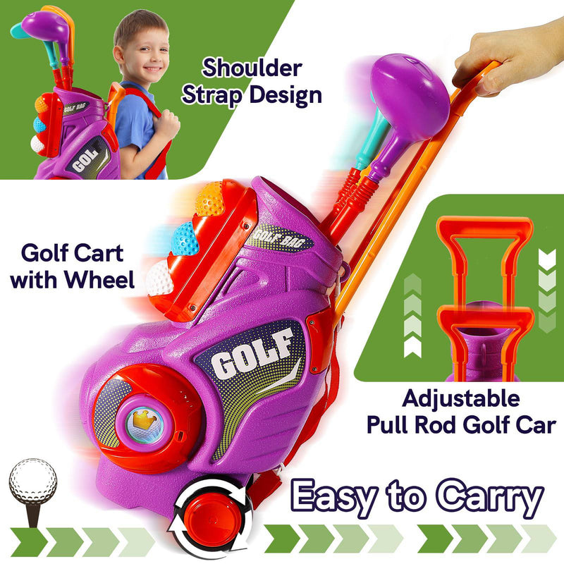 HERSITY Kids Golf Set, Garden Golf Clubs Toddler, Sports Toys Outdoor Indoor Games for Children Boys Girls 3 4 5 6+ Years Old Gifts - Golf Gift