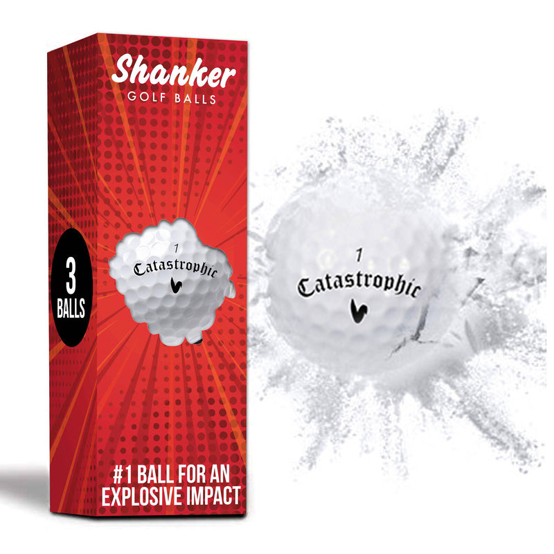 Shanker Golf Prank Balls - Shatter on Impact - Funny Joke for Golfers (Sleeve of 3, Novelty) - Golf Gift