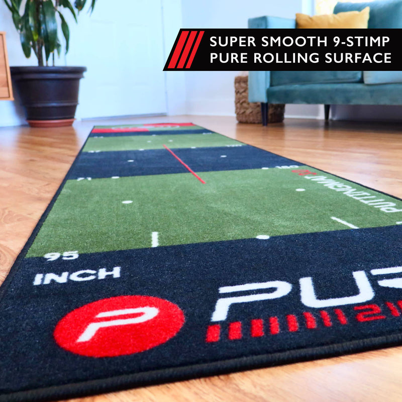 Pure2Improve Golf Putting Mat - Green, 65 x 300 cm - Golf Gift