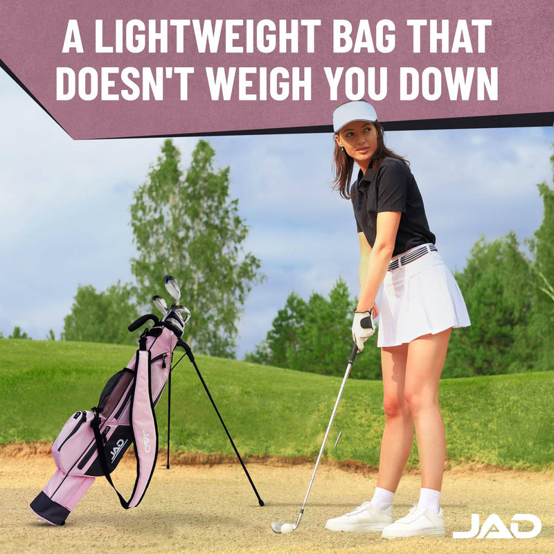 Sunday Golf Bag - Premium Everyday Sunday Golf Bag with Stand for Men, Women and Ladies, Ultra Lightweight, Easy to Carry Pitch n Putt Carry Bag (Pink) - Golf Gift