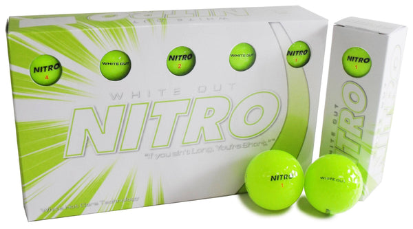 Nitro White Out Golf Balls (Pack of 15) - Yellow - Golf Gift