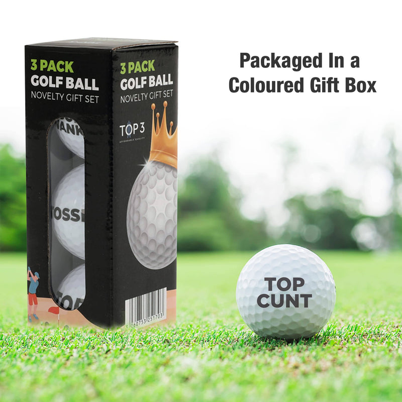 Top 3 Rude Golf Balls For Men – Pack Of 3 Novelty Golf Balls – Golf Balls For Bad Players – Funny Golf Gift For Golf Enthusiasts – Unique Idea – Solid Construction – Long Distance Flight - Golf Gift