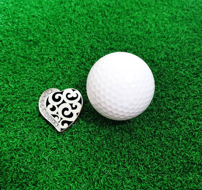 Adhere Golf Ball Markers Personlized Colourful Diamond Logo with A Magnetic Hat Clips,Golf Accessories for Men & Women, Premium Golf Gifts (Heart-Shaped) - Golf Gift