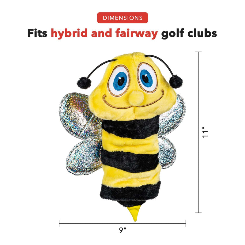 Daphne's Bee Novelty Hybrid Headcover - Black/Yellow, 30 x 20 x 20 centimetres - Golf Gift