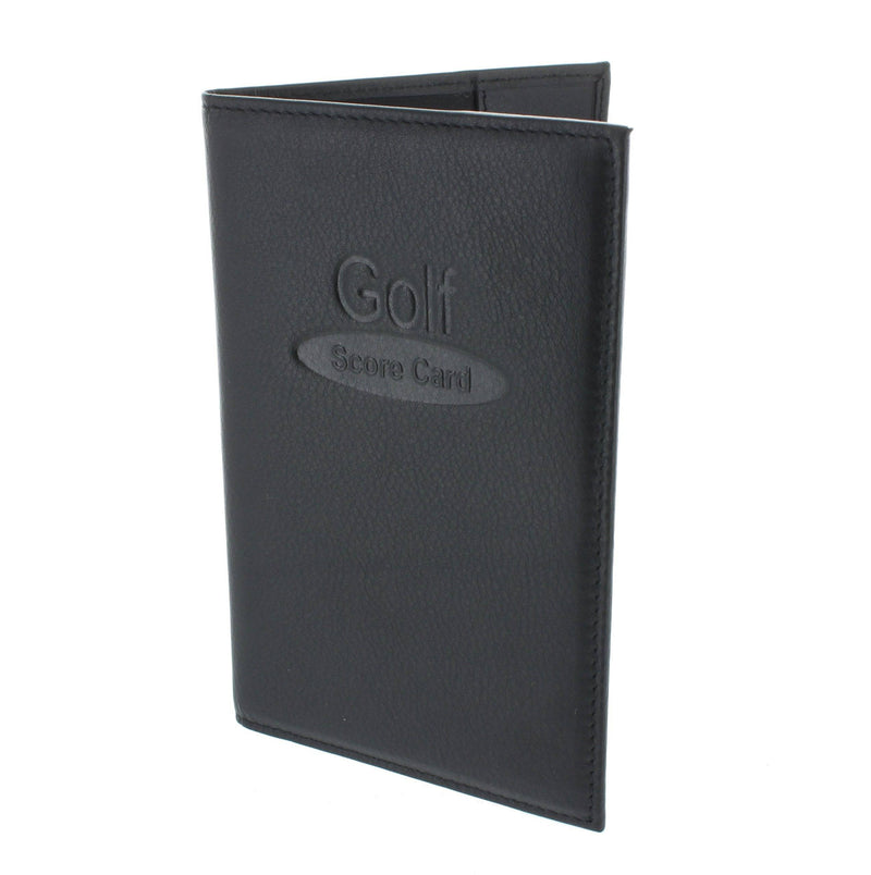 Soft Leather Golf Scorecard Holder 2315 Black - Golf Gift