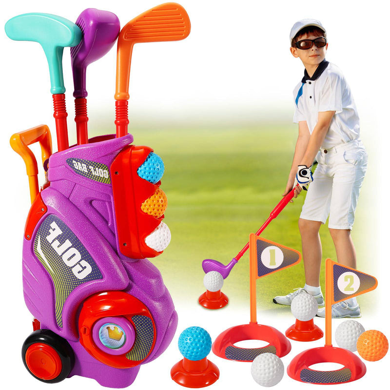 HERSITY Kids Golf Set, Garden Golf Clubs Toddler, Sports Toys Outdoor Indoor Games for Children Boys Girls 3 4 5 6+ Years Old Gifts - Golf Gift