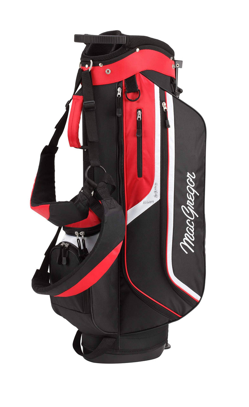 MacGregor Golf Mens CG3000 Steel Irons Graphite Woods 1" Longer Golf Clubs & Stand Bag Package Set, Mens Right Hand, Black/Red - Golf Gift