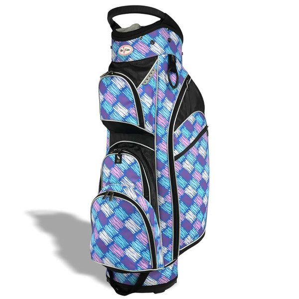 Womens Golf Bag - Taboo Fashions Lightweight Ladies Cart Bag, 14-Way, 7 Zippered Pockets, Rain Hood, Insulated Beverage Compartment (Posh Blue) - Golf Gift