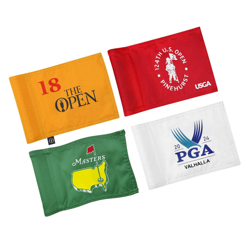 CoGolfing Grand Slam Golf Flag Mini, 8x6 Inch, Double-Sided Silk-Screened, Fade-Resistant 420D Nylon, Ideal for Backyard Practice Putting Green, 4-Pack - Golf Gift