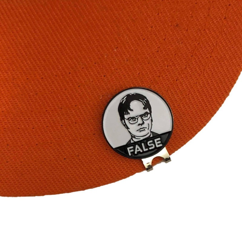 Balanced Co. Dwight Schrute Golf Hat Clip with Enamel Magnetic Ball Marker (False) - Golf Gift