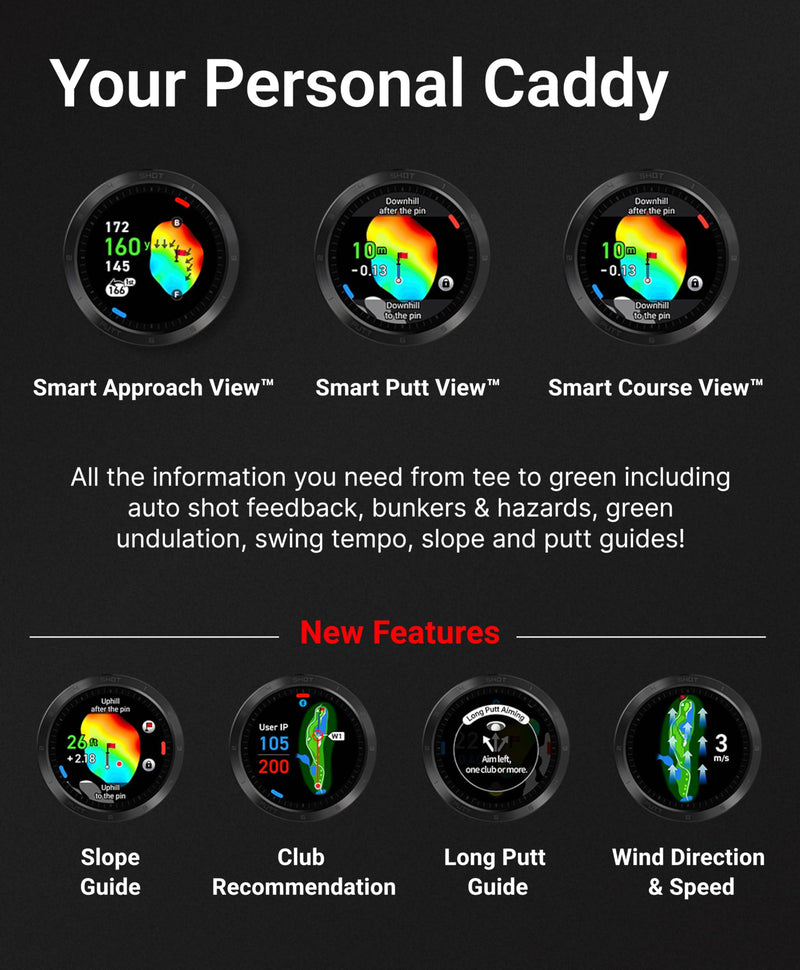 Voice Caddie T11 PRO Golf GPS Watch | Smart Golf Watch with GPS & Golf Swing Analyzer with Course Preview, Wind Direction/Speed | Ideal Golf Gifts for Men & Women - Golf Gift