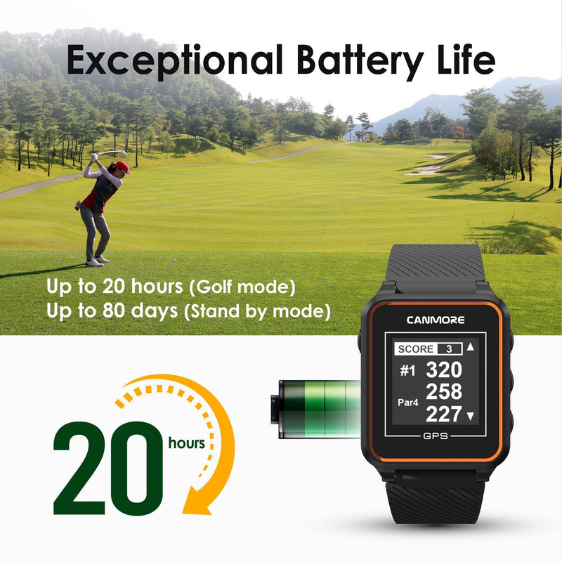 CANMORE TW356 Golf GPS Watch for Men and Women, Free Update 41,000+ Preloaded Courses Worldwide, High Contrast LCD Display, Upgrade IC Chip, Lightweight Essential Accessory for Golfers, Turquoise - Golf Gift