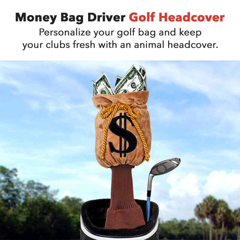 Daphne's Headcovers Money Bag Golf Headcover - Fits Up to 460cc Driver - Soft Weather-Resistant Fur - Golf Gift