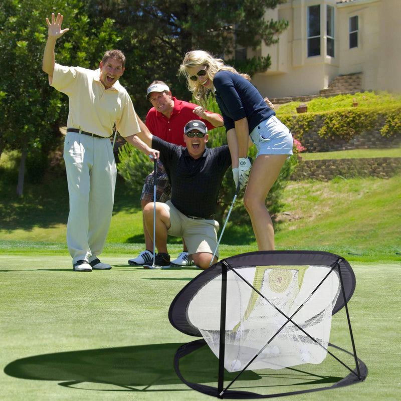 SAPLIZE Golf Chipping Net, Pop Up 3 Holes Golfing Target Net for Indoor/Outdoor/Backyard Accuracy and Swing Practice, Portable Golf Training Net with Carry Bag - Golf Gift