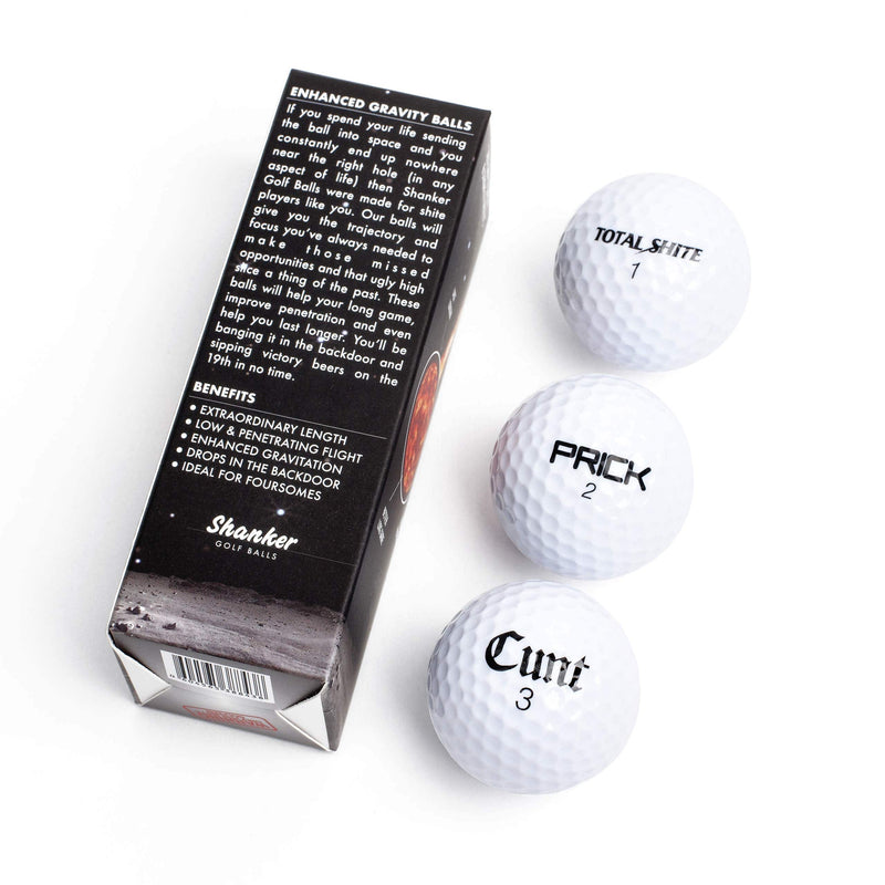 Shanker Golf Balls - Rude Branded Horrible Balls - Funny Joke Gift for Golfers (Sleeve of 3, Novelty, Playing Quality) - 2nd Edition - Golf Gift