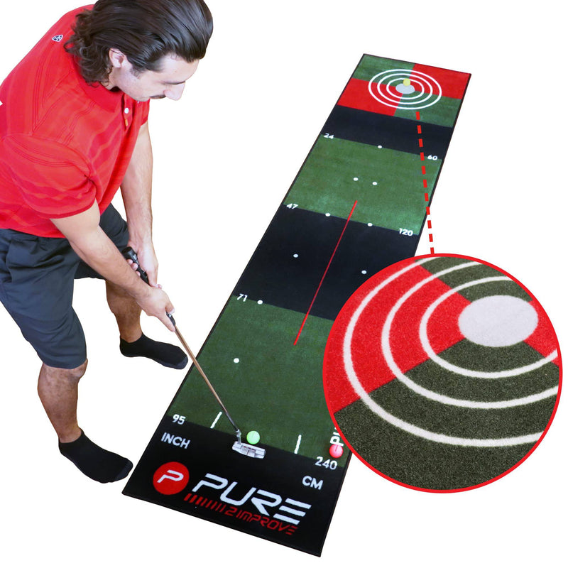 Pure2Improve Golf Putting Mat - Green, 65 x 300 cm - Golf Gift