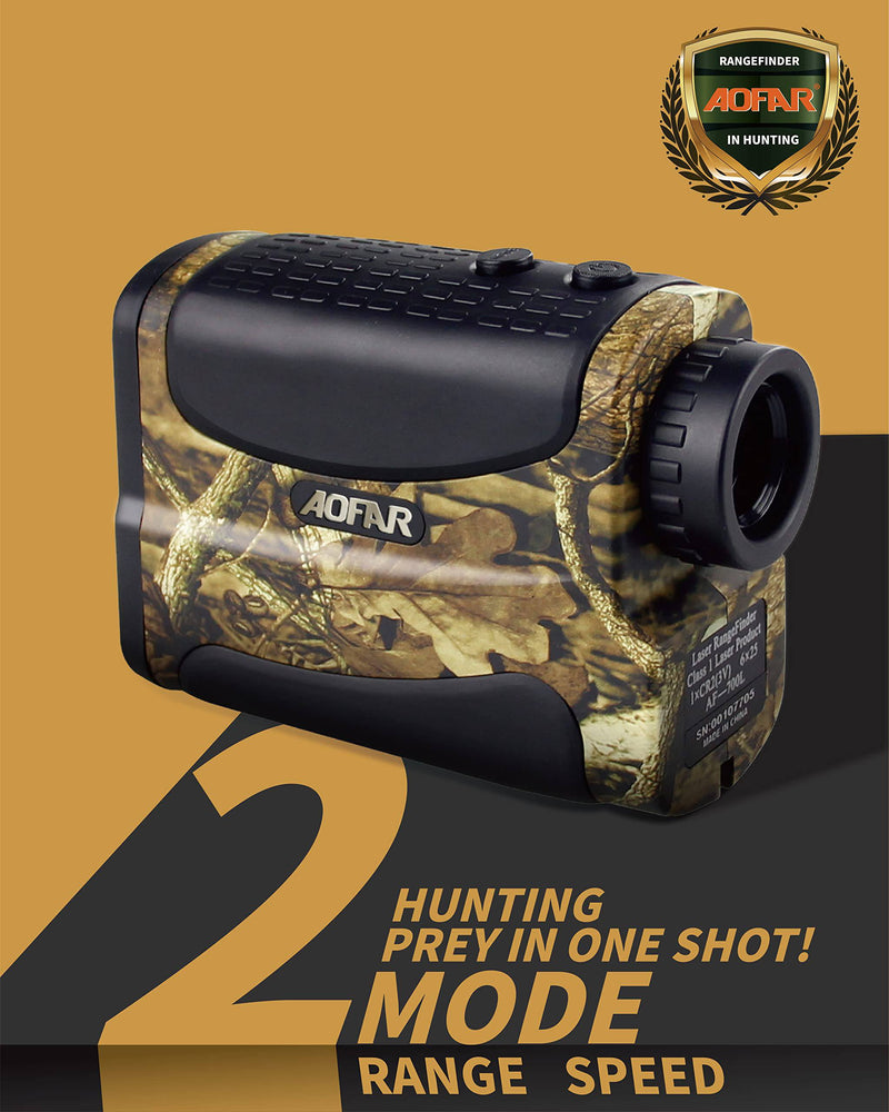 AOFAR HX-700N Golf Range Finder Hunting 700 Yards Archery Rangefinder for Bow Hunting with Range & Speed Mode, Free Battery, Carrying Case - Golf Gift