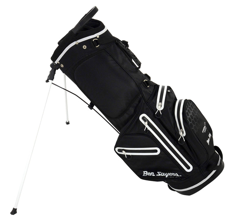 Ben Sayers Unisex Hydra Pro Waterproof Stand Bag, Black and White - Golf Gift