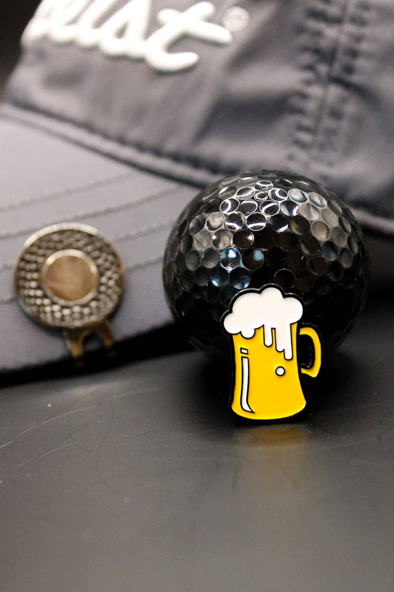 Mulligan Hooligan Beer Mug Ball Marker + Magnetic Hat Clip, Unique Golf Gift, Premium Quality, The Perfect for Your Favorite Golfer, Golf Accessories for Any Occasions - Golf Gift