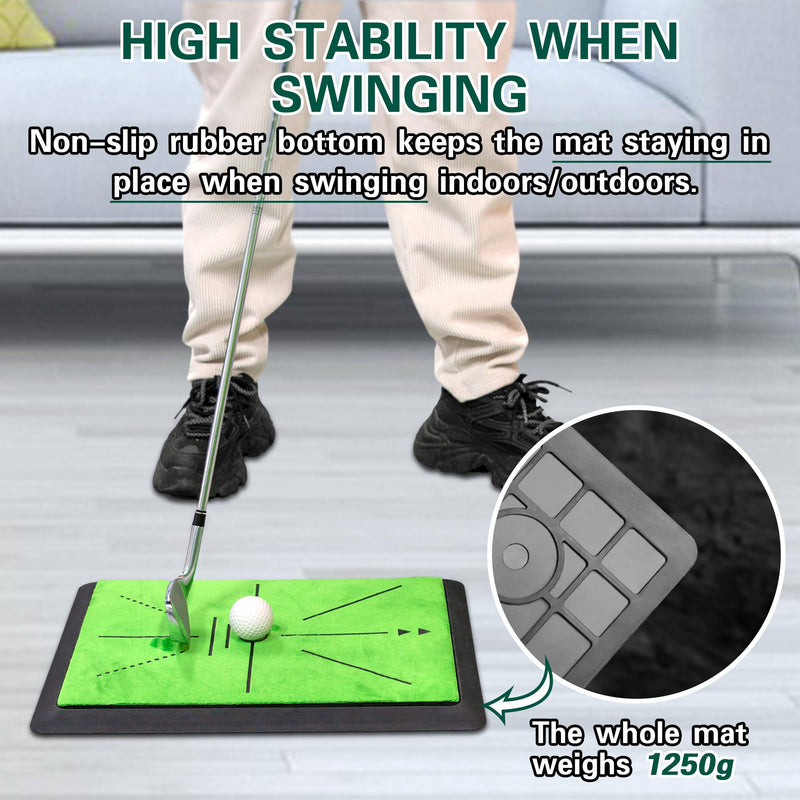 Golf Training Mat, LIBERRWAY Golf Mat Analysis Swing Path with 1 Replacement, Outdoor/Indoor Golf Swing Trainer Portable Golf Practice Mat for Improving Swing Accuracy and Distance - Golf Gift