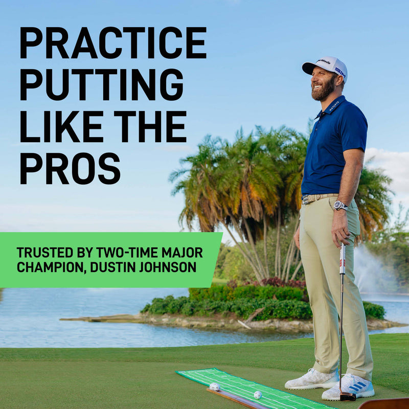 PERFECT PRACTICE Perfect Putting Mat - Official Putting Mat of Dustin Johnson, Compact Edition - Golf Gift