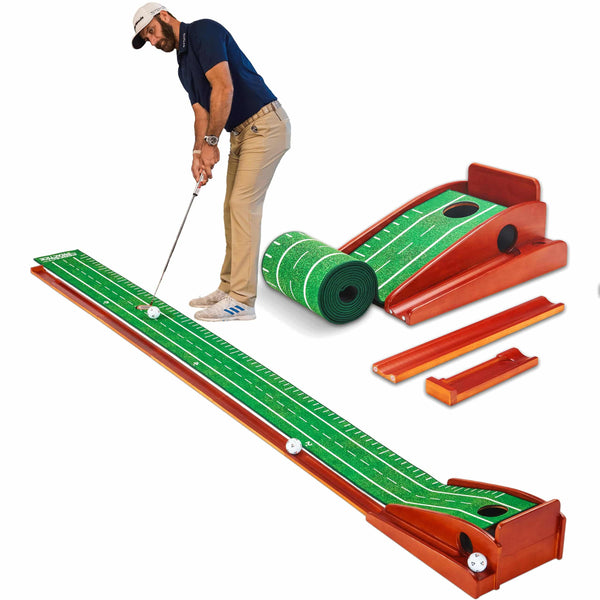 PERFECT PRACTICE Perfect Putting Mat - Official Putting Mat of Dustin Johnson, Compact Edition - Golf Gift