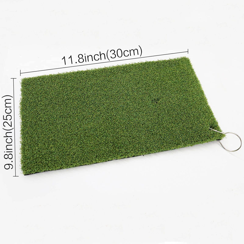 Golf Mat Turf Winter Rules Fairway Hitting Mats with Clip and Hole for Garden Backyard Indoor Outdoor Lightweight Portable (35 * 20cm Short grass) - Golf Gift