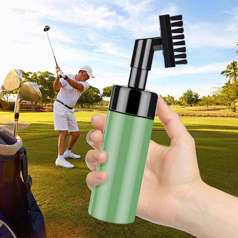 FUZVOL Golf Club Brush Groove Cleaner with Built in Water Spray and Hook, Golf Groove Cleaning Brush for Golf Ball Club, Golf Accessories Golf Gifts for Men Green - Golf Gift