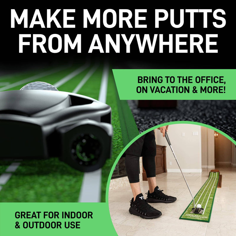 PERFECT PRACTICE Perfect Putting Mat - Official Putting Mat of Dustin Johnson, Compact Edition - Golf Gift