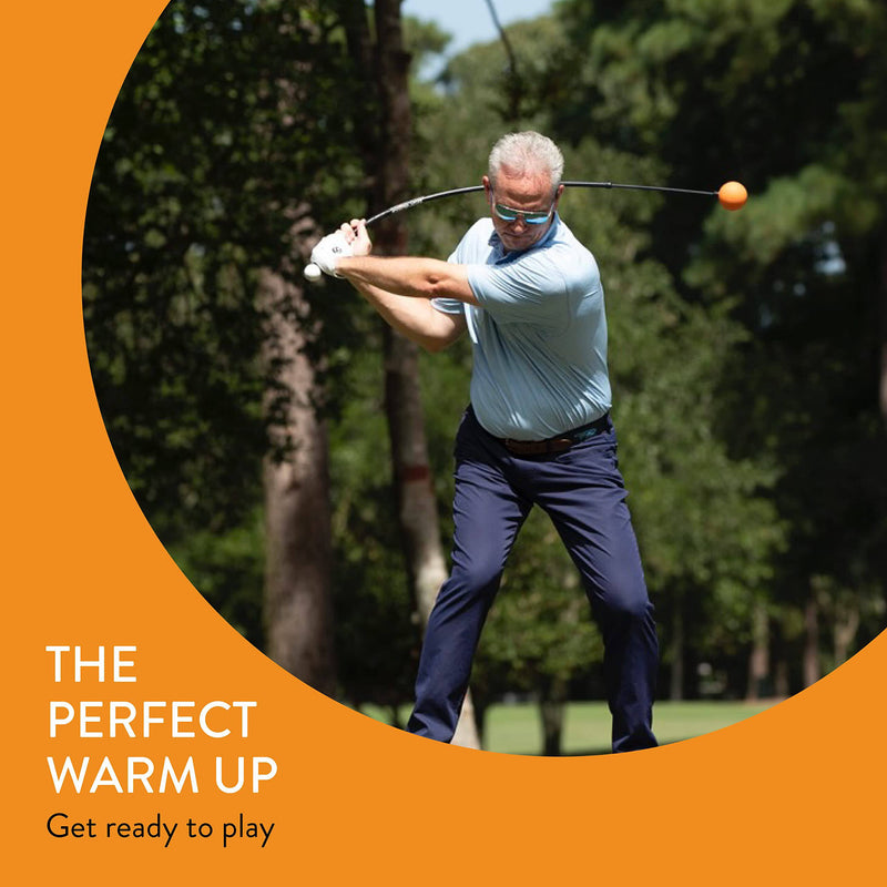 Orange Whip Full-Sized Golf Swing Trainer Aid - for Improved Rhythm, Flexibility, Balance, Tempo, and Strength |Black/Orange|47" - Golf Gift