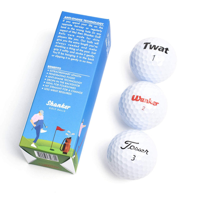 Shanker Golf Balls - Rude Branded Horrible Balls - Funny Joke Gift for Golfers (Sleeve of 3, Novelty, Playing Quality) - Golf Gift