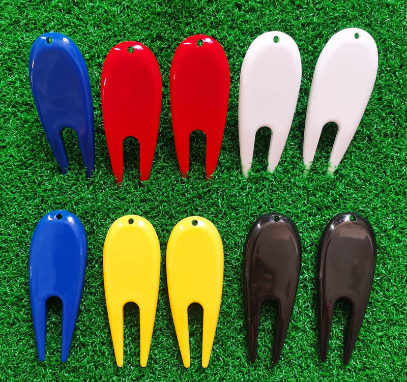 ADHERE 10pcs Golf Divot Repair Tools Plastic Golf Pitchforks 5 Colours Mix Pack (Mix colour) - Golf Gift