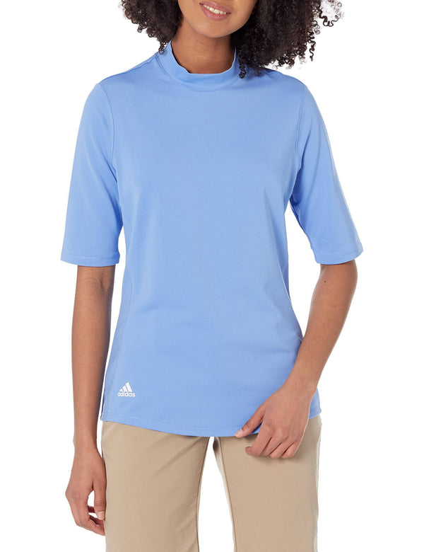 adidas Women's Essentials Mock Neck Golf Polo Shirt, Blue Fusion, L - Golf Gift