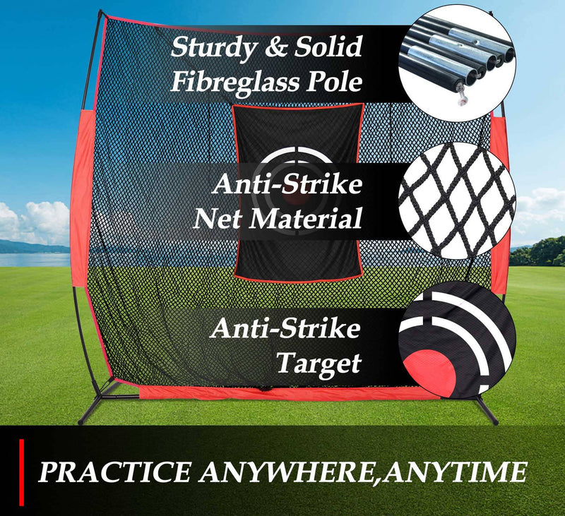 Golf Practice Hitting Nets for Backyard Driving Indoor Use Heavy Duty Practice Golf Driving Nets for Backyard Premium Portable Golf Impact Nets Cages with Frame and Net for Men - Golf Gift